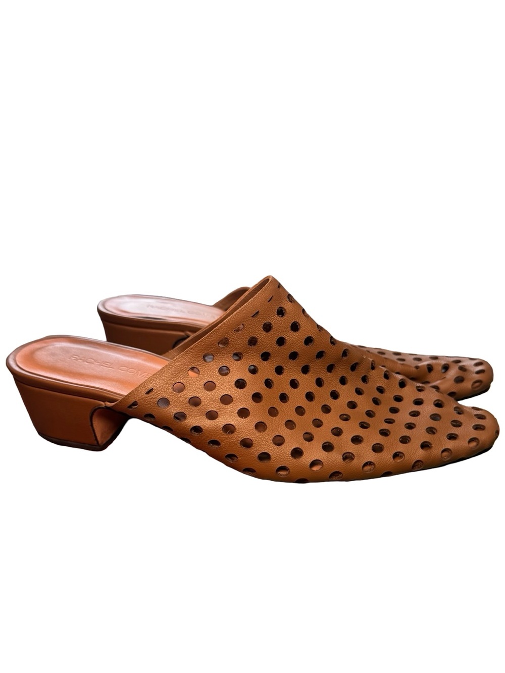 🤎🟤 Rachel Comey Authentic Leather Tan Perforated Slip-On Mules 🟤🤎
